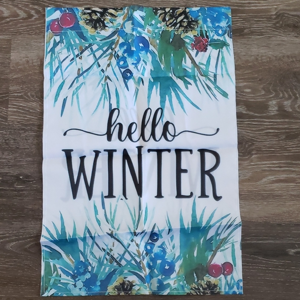 Hello Winter Decorative Garden Flag. NIP.